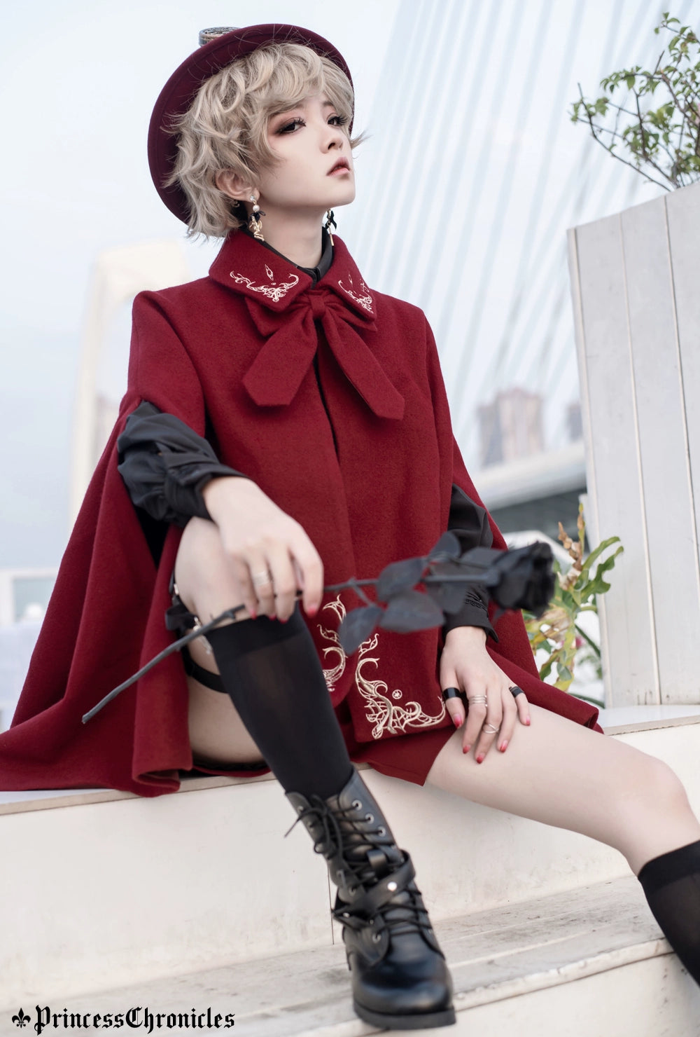 Princess Chronicles - Medieval Ouji Lolita Embroidered Cape 4400:308076