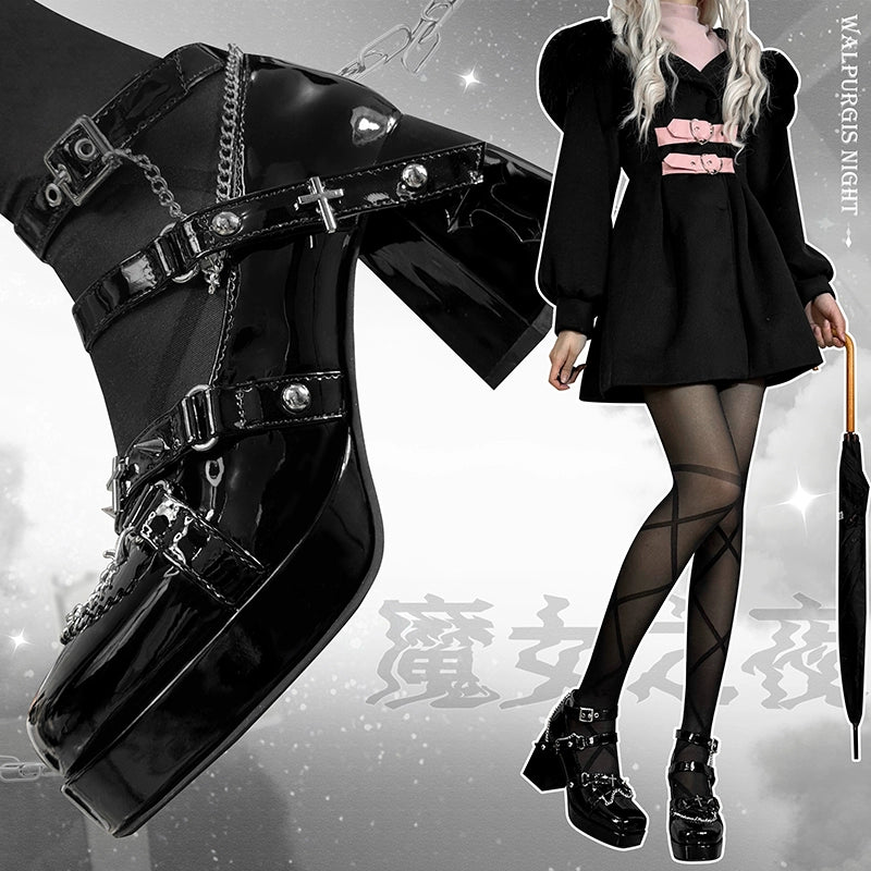 The night of the witch Lolita - Punk Lolita Heels Y2K Elegant Lolita Shoes