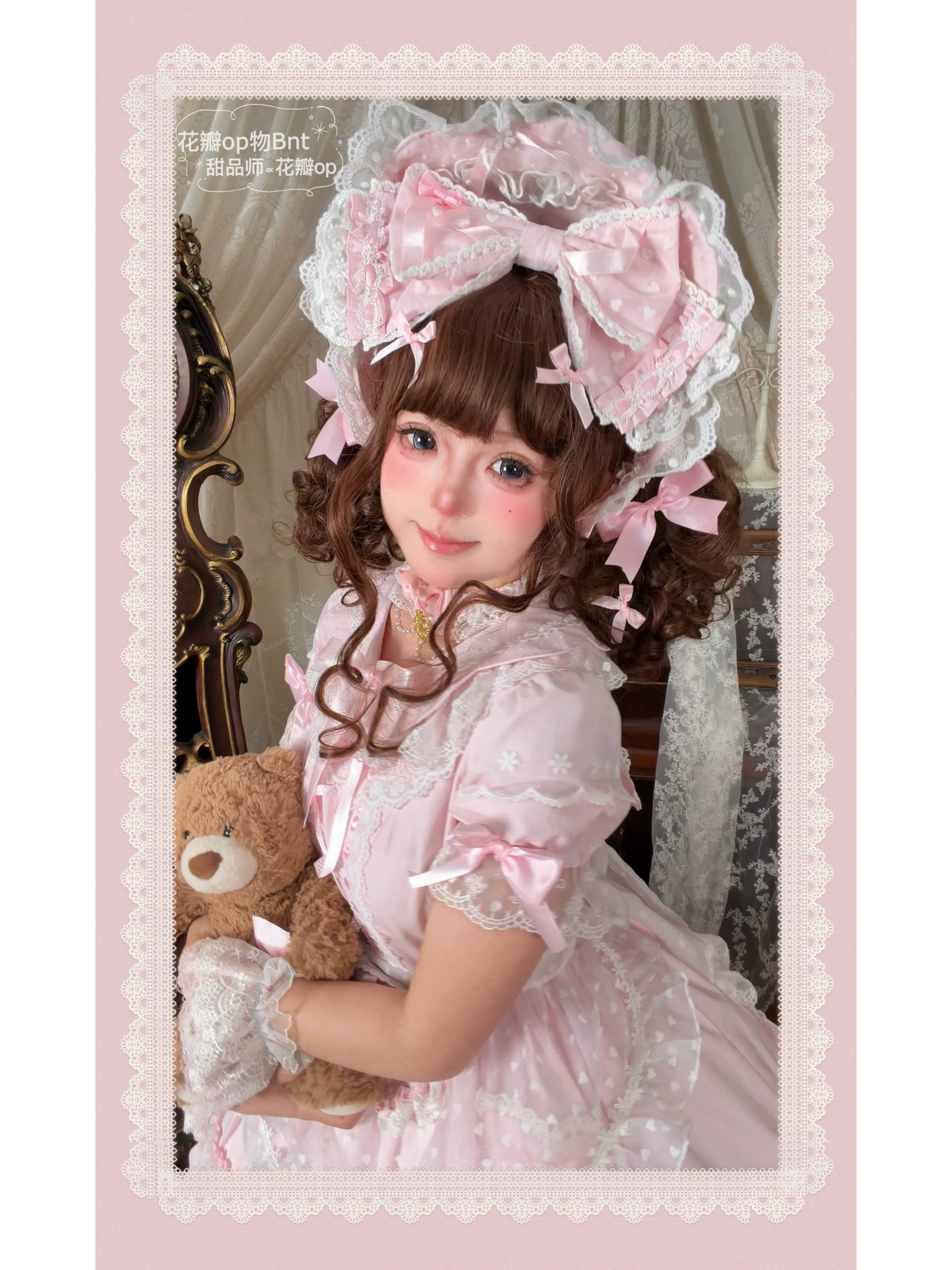 Petal Pastry Chef - Old School Lolita OP Dress with Back Rabbit Ear
