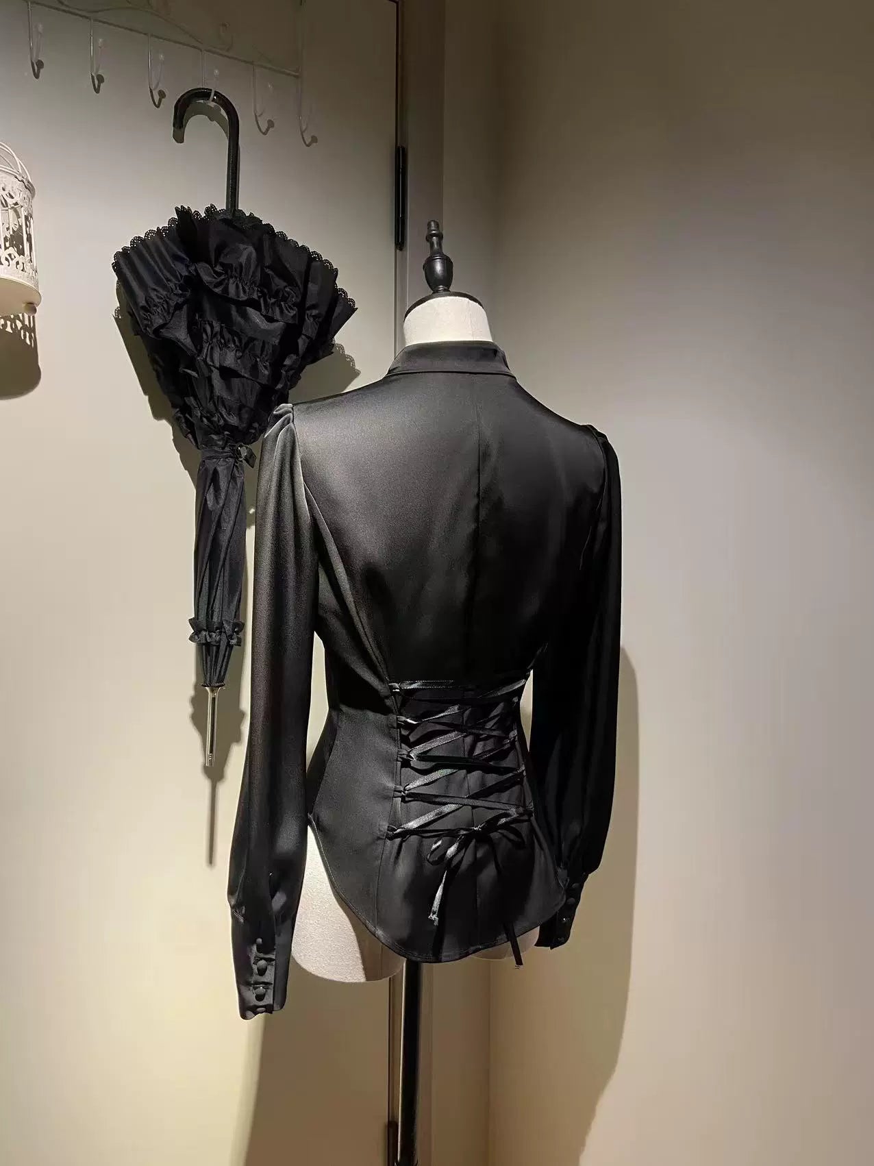 LetterfromGod - Night Guardian - Acetate Ouji Lolita Shirt With Split Hem/Adjustable Strap