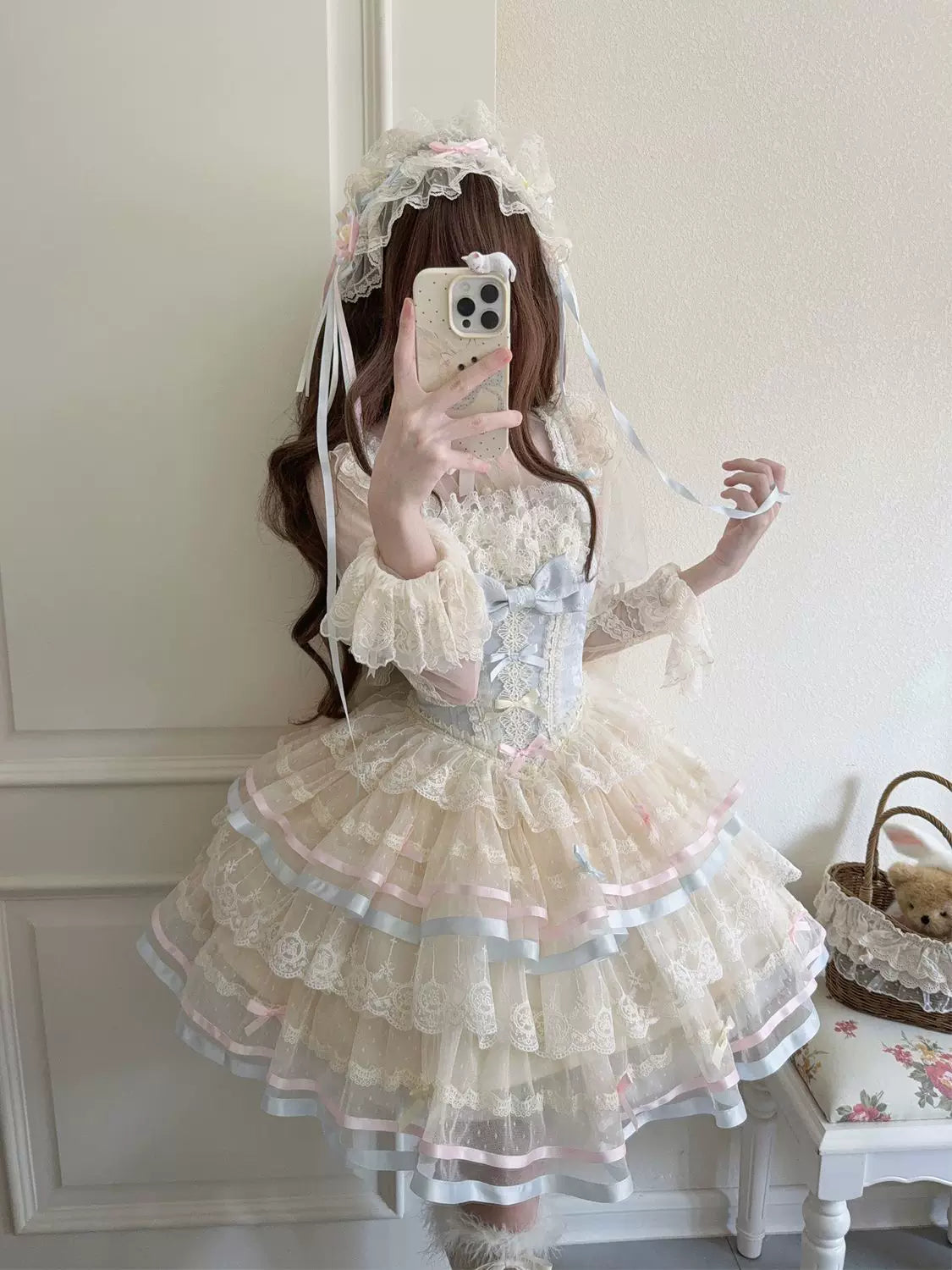 Butterfly Ballet - Sweet Lolita JSK Dress, Layered Tulle Hem