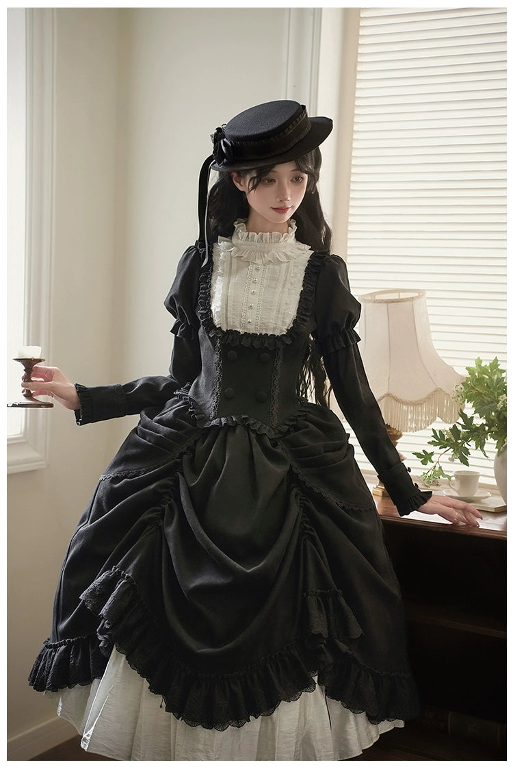 With PUJI - Fog City Time Difference - Classic Lolita SK & Blouse Suit 43989:790782
