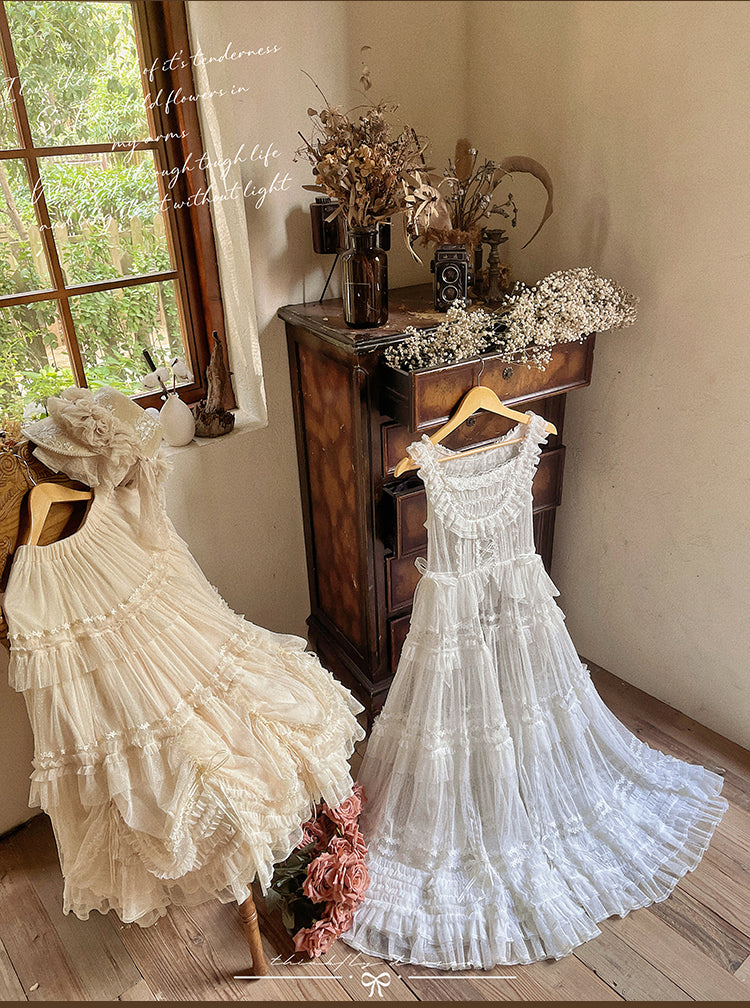 ThinkFly~Pleated Heart~Elegant Lolita Petticoat with Dotted Gauze Hem 42170:729796