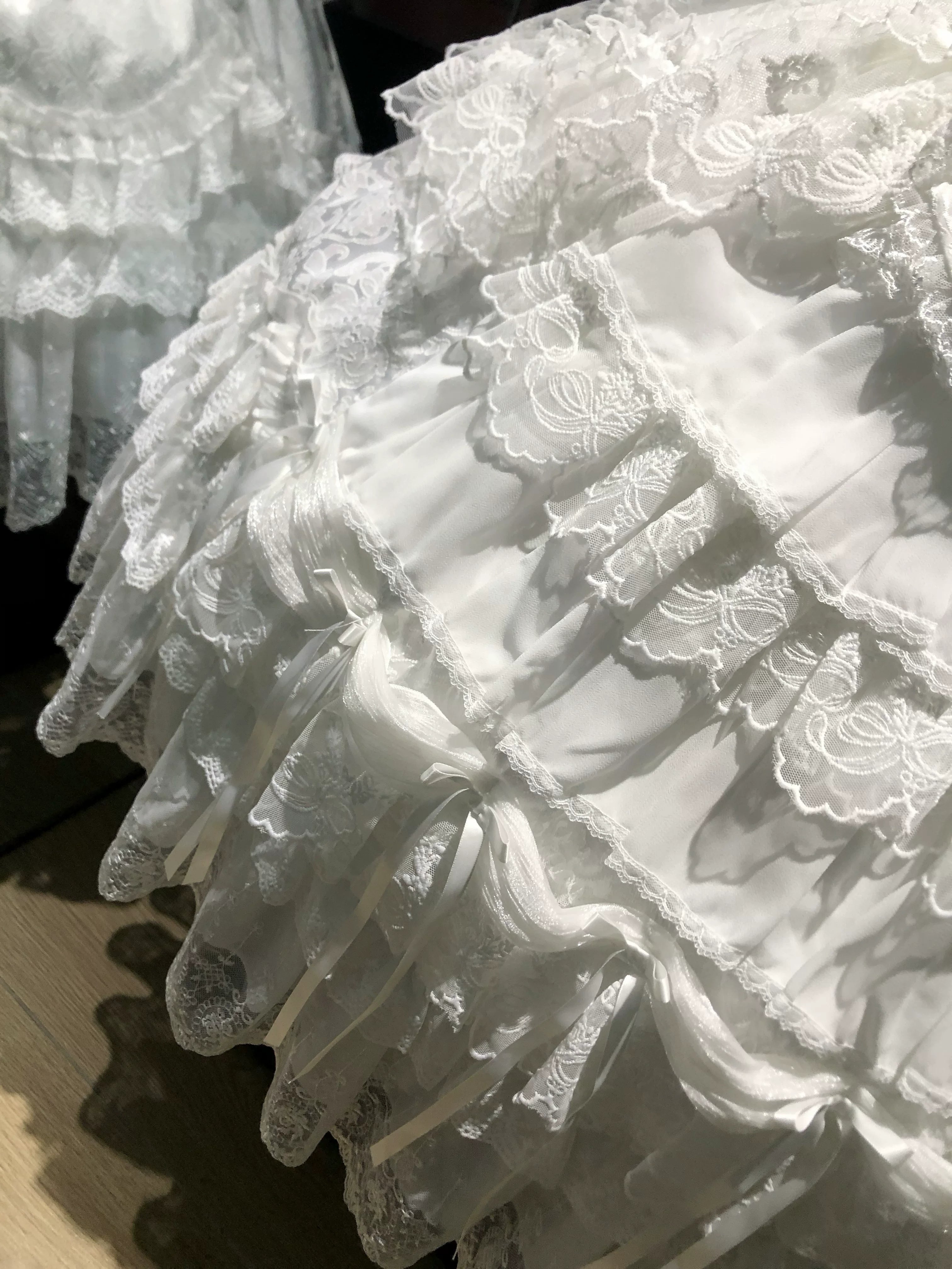 Eternal Floral Whisper - Sweet Lolita Tiered JSK Dress with Lace 45601:854629