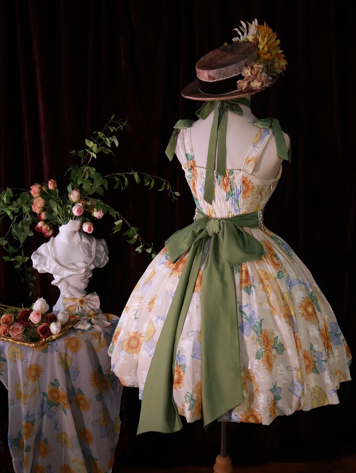 Akiyama Future Studio~Sunflower Print Lolita JSK Dress in Breathable Light Fabric 42790:753493