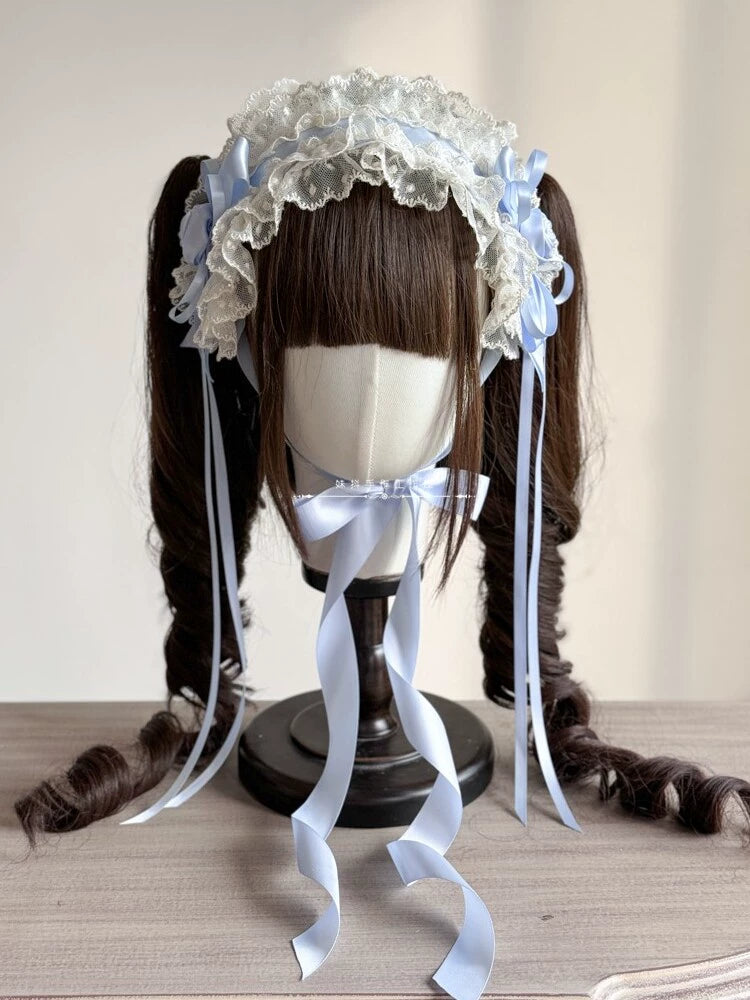 MAID - Sweet Lolita Accessories, Soft And Comfortable Blue bow headband