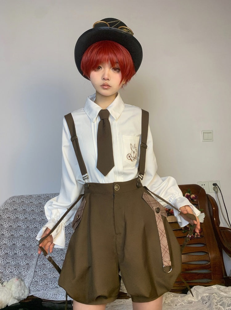 Letters from Unknown Star - Detective Rabbit Kiri - Spring Ouji Lolita Outfits Backpack Pants and Vest