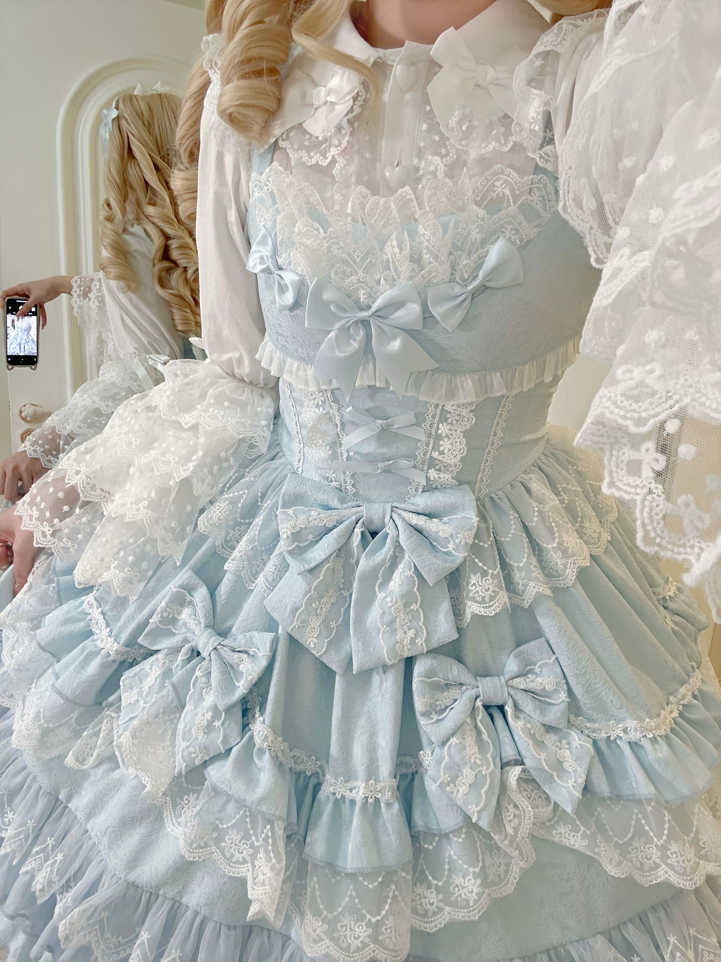 Flower Ode - Doll-like Sweet Lolita Jumper Dress