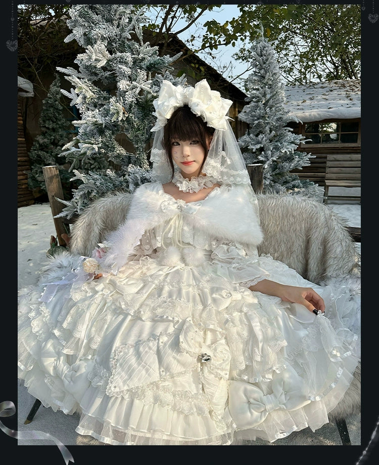 Mengfuzi - Gem Princess - Wedding Sweet Lolita JSK Dress Suit, Side Zipper 44018:792232
