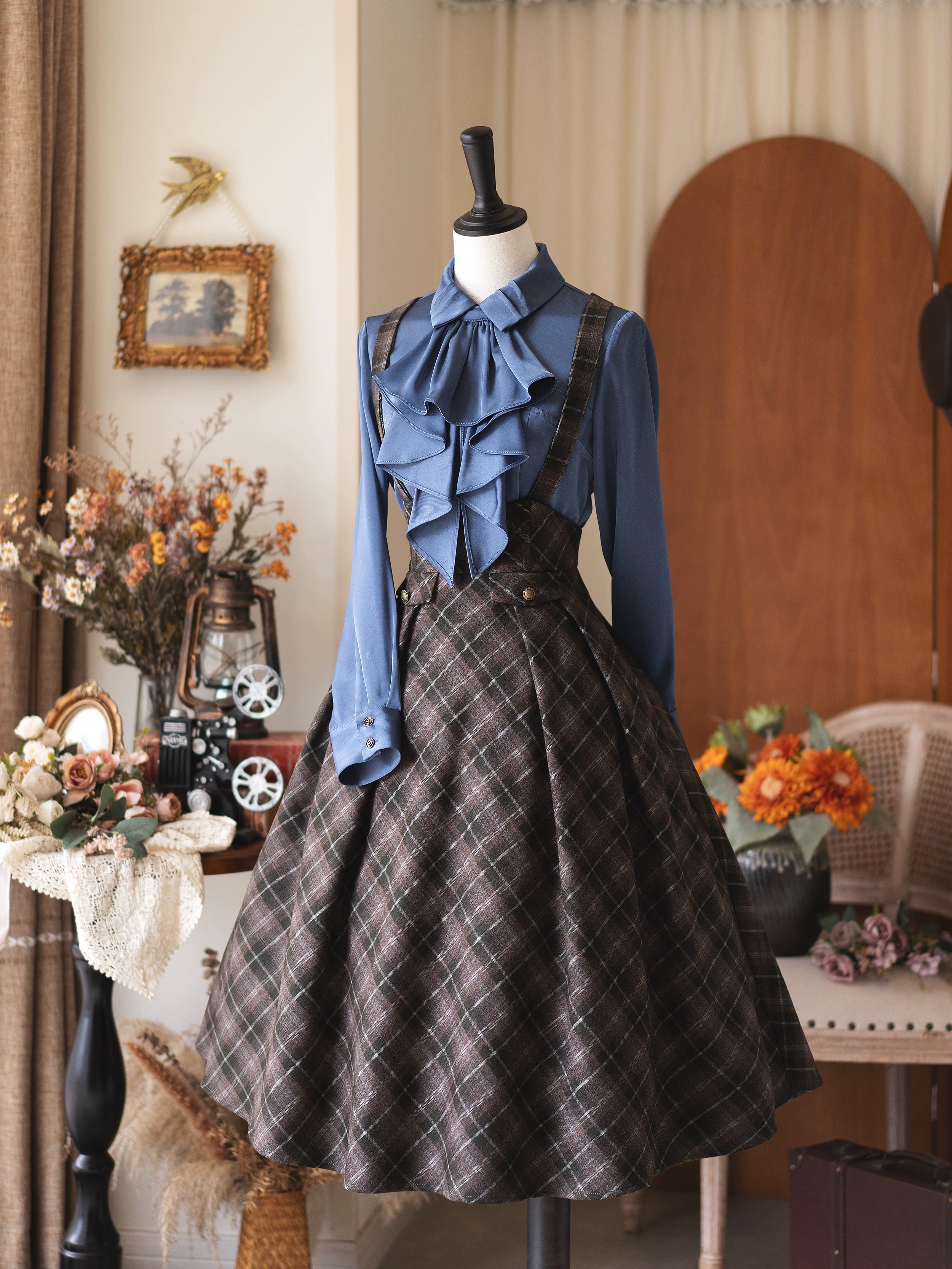 Forest Wardrobe - Forest Dew - Elegant Lolita Slim Fit Shirt, Detachable Jabot 44189:798200