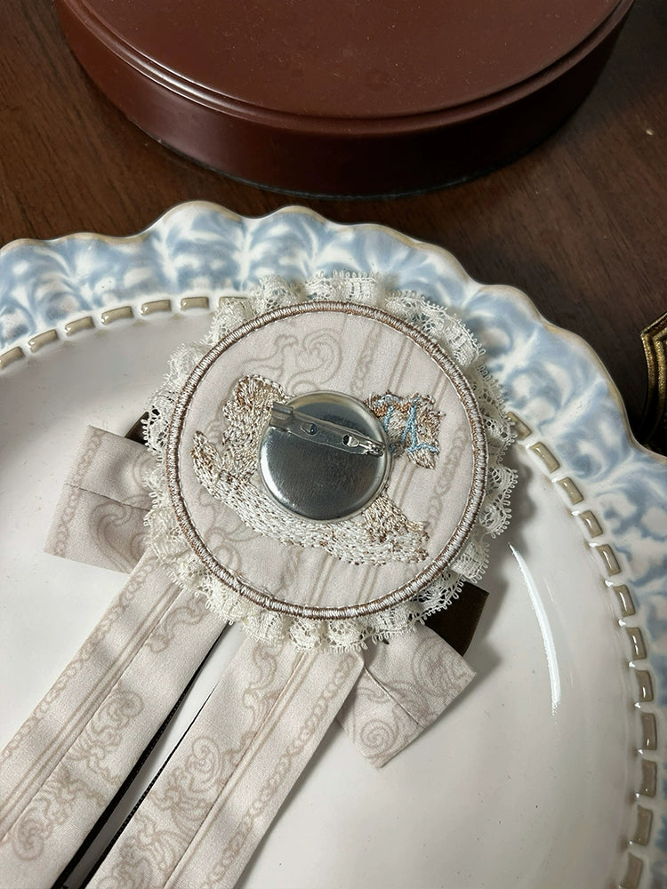 Alice Girl - Sea Salt Fairytale - Sweet Lolita Accessory Embroidered Pony Lolita Badge