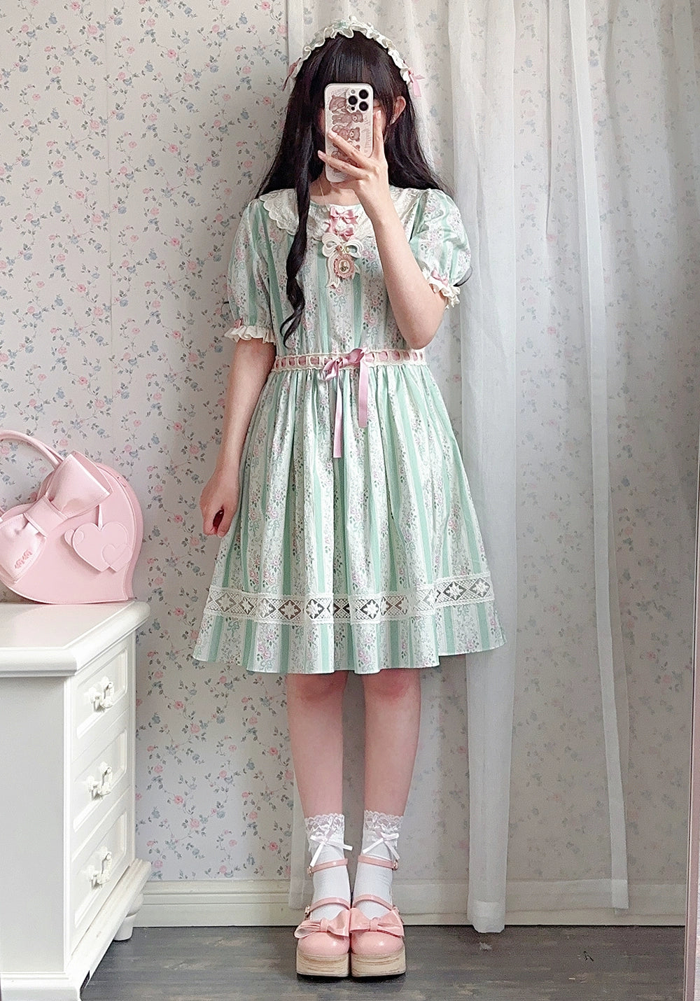 Miss Point~Customized Elegant Lolita OP Dress Cute Daily Girl Short Lolita Dress