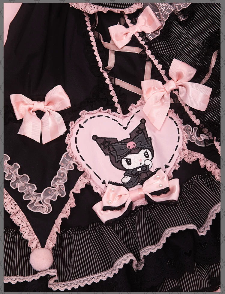 IP Collaboration Sweet Lolita JSK Dress Set,Kuromi Details