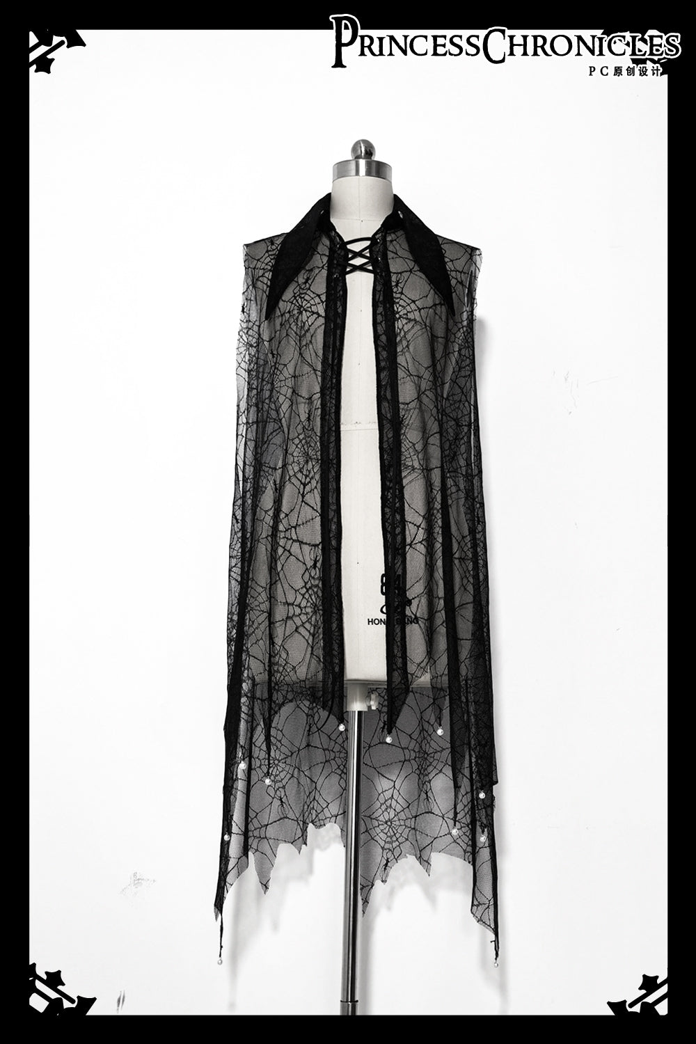 Princess Chronicles - Floating Phantom - Gothic Ouji Lolita Sheer Cape S Black Cape - pre order