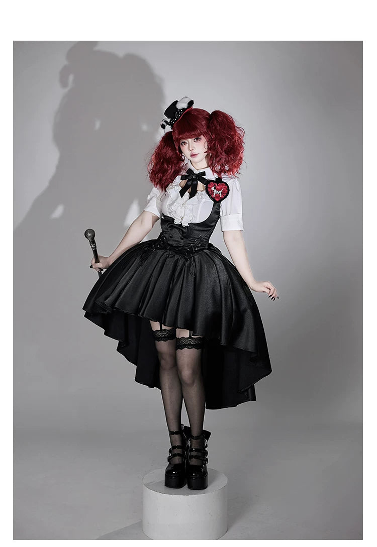 Dalmatian - Gothic Lolita Bust-supporting JSK Dress, High-low Hem 45605:855001