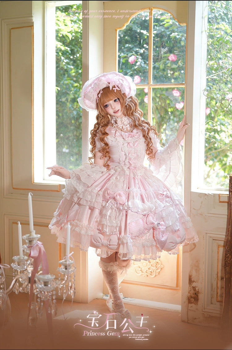 Mengfuzi - Gem Princess - Wedding Sweet Lolita JSK Dress Suit, Side Zipper 44018:792230