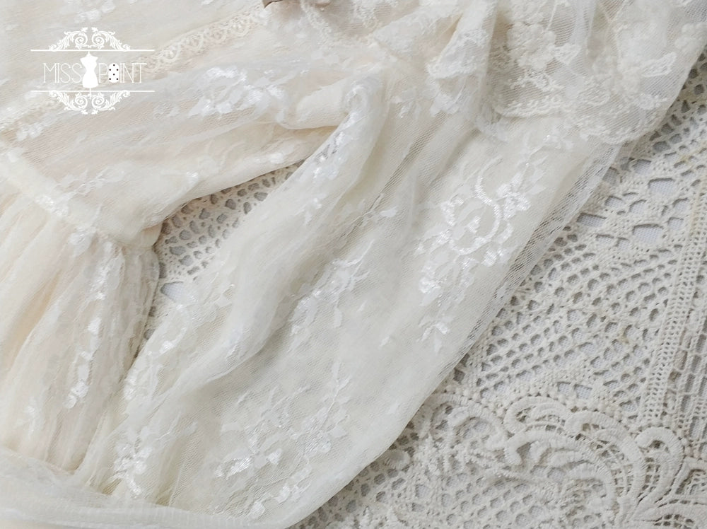 Miss Point~Dawn Girl~Reto Elegant lolita OP Dress Lace Long Sleeve 32768:392888
