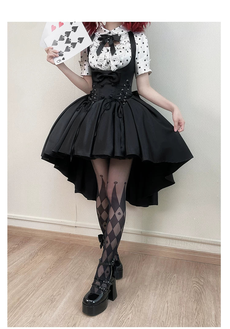 Dalmatian - Gothic Lolita Bust-supporting JSK Dress, High-low Hem 45605:854986