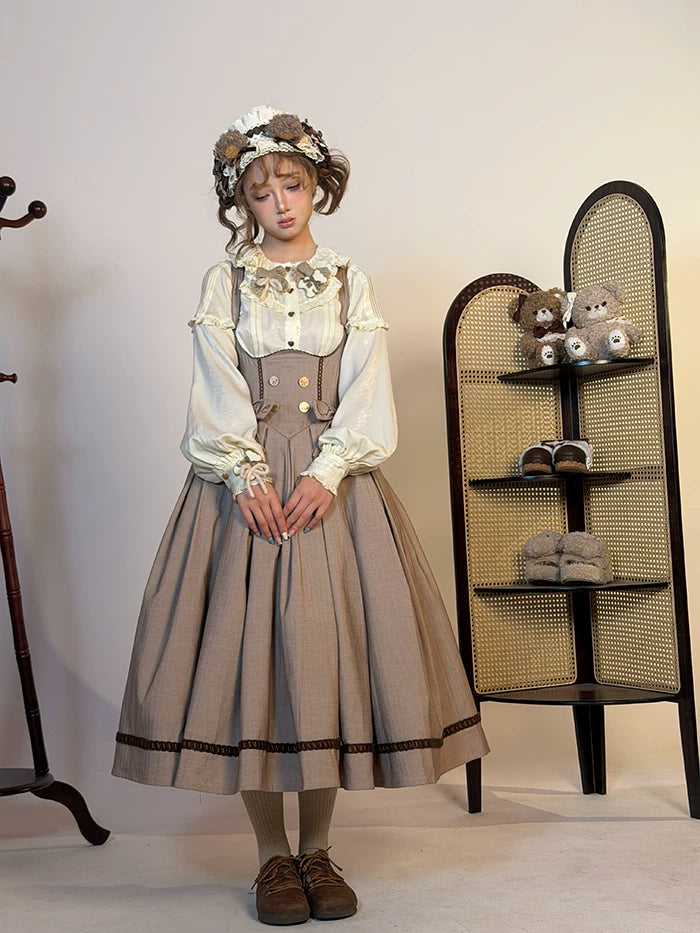 Sweetheart Canelé - Bust-supporting Classic Lolita JSK Dress, Low-waist