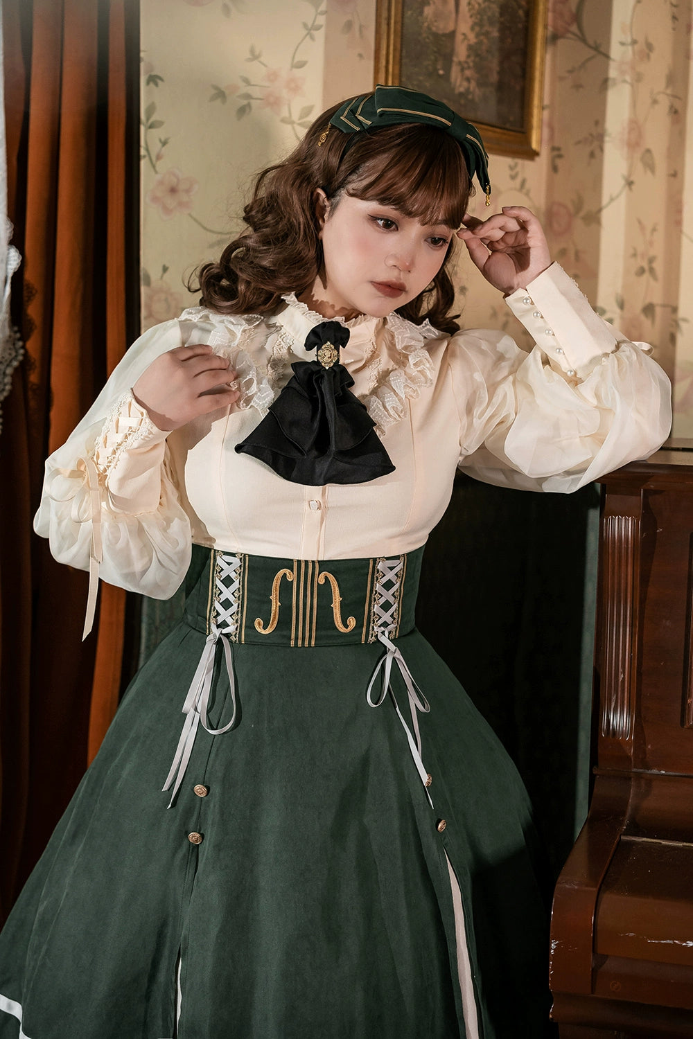 Miss Point~Golden Movement~Elegant Lolita Fishbone Skirt Customized 32242:381390