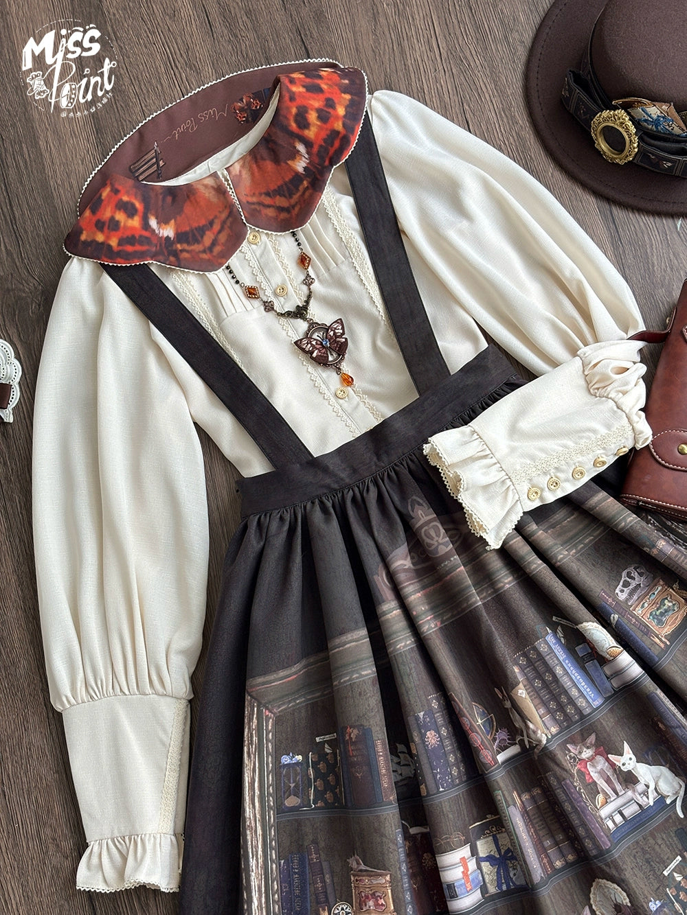 Miss Point - German Bookshelf - Classic Lolita SK, Detachable Suspenders 44026:791879