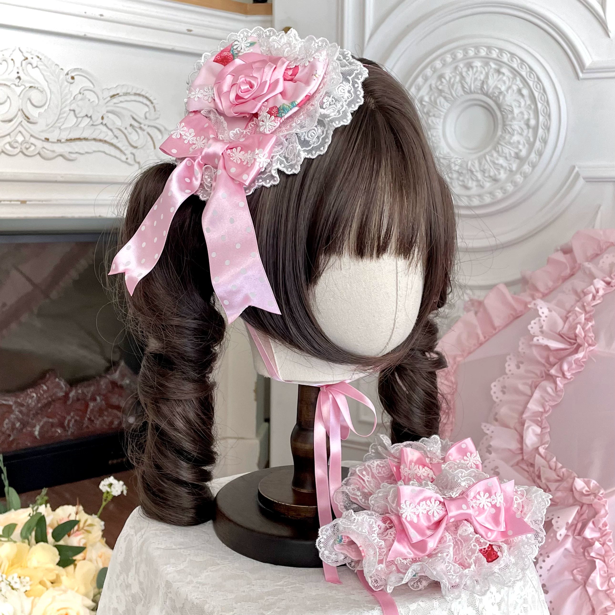 Deer Strawberry Garden - Old School Lolita Deer & Strawberry Printed JSK Dress 45681:860580