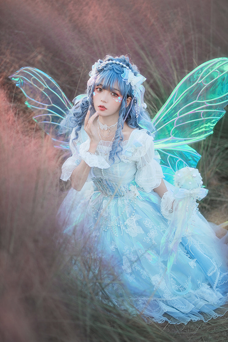 (Buyforme)FantasyMirror~ Exquisite Butterfly JSK Floral Wedding Lolita JSK Dress   