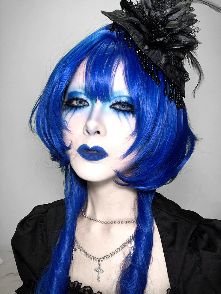 Blue Gothic Lolita Wig, Layered Curly Style 45532:851950