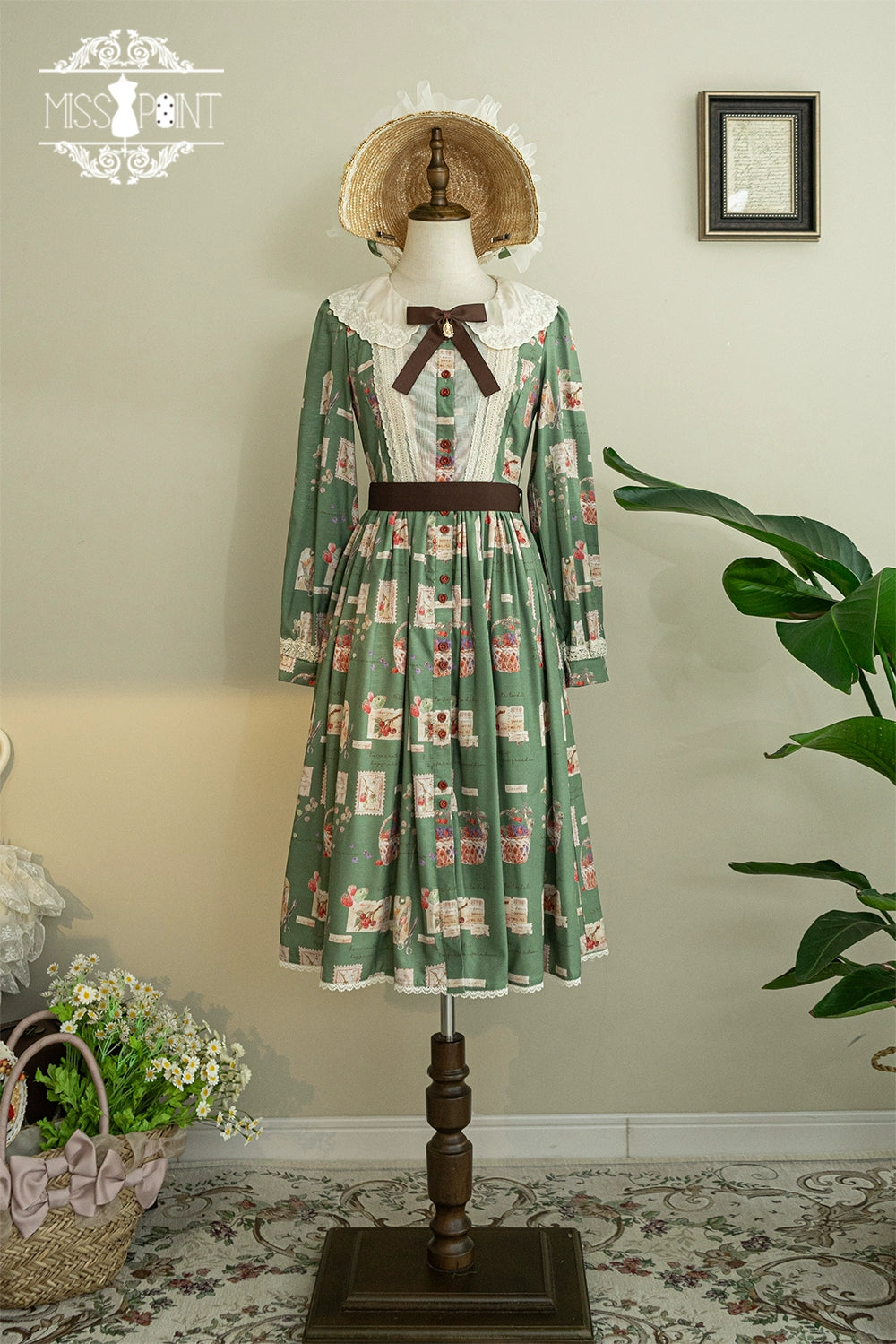 Miss Point - Forest Lolita Lantern Sleeve OP Casual Dress