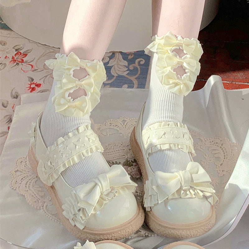 Fairy Godmother~Cute Lolita Shoes Bow Candy-Colored Lolita Flat Shoes 32696:408602