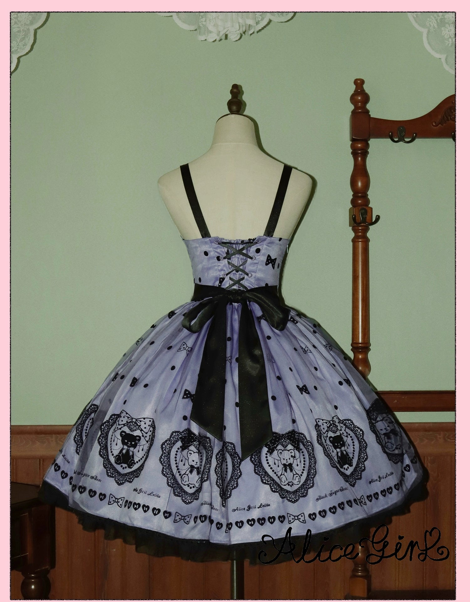 Alice Girl - Brown Sugar Bear - Printed Sweet Lolita Dress, Multiple Styles 43697:783309