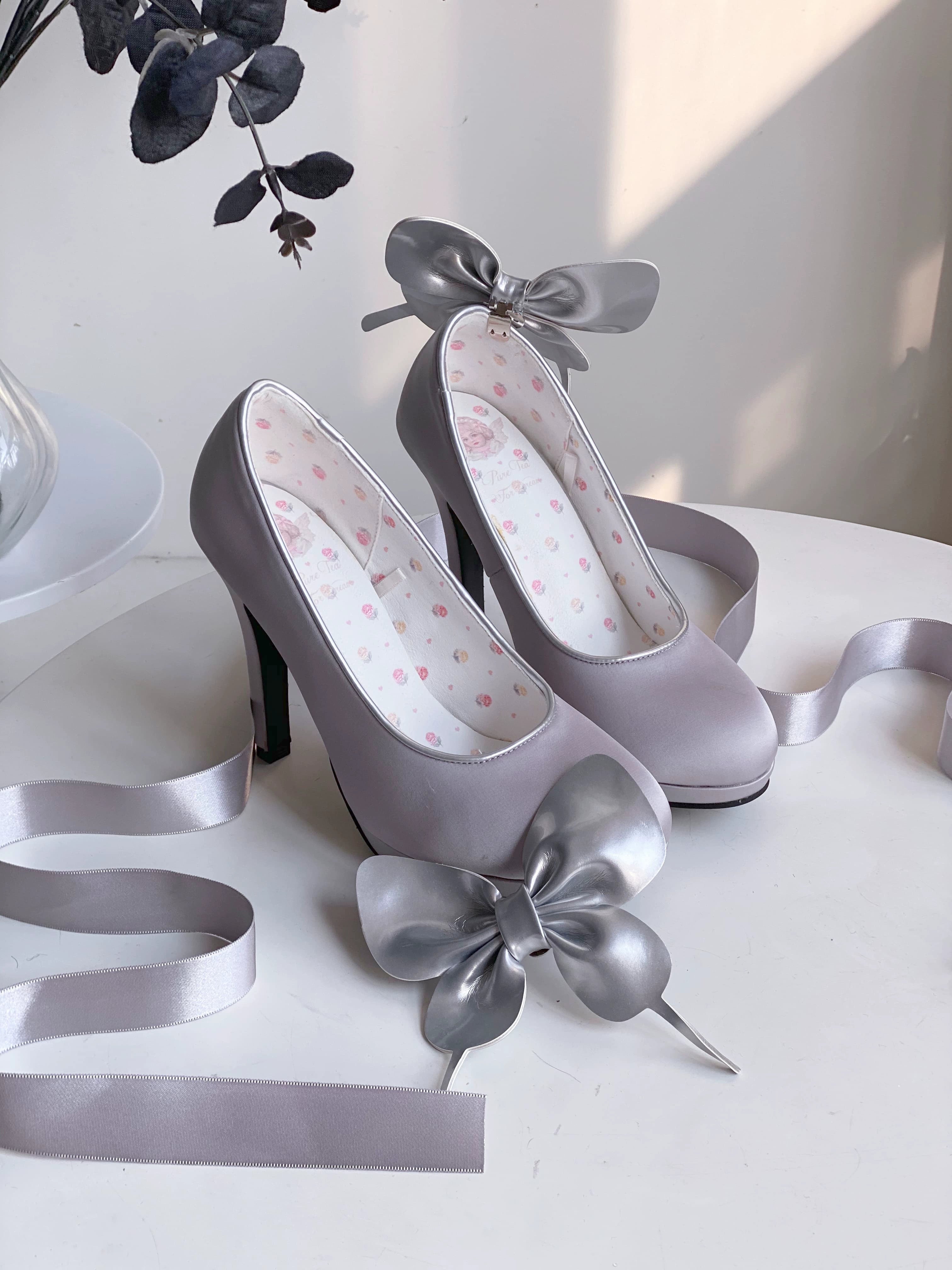 Pure Tea For Dream~Butterfly Specimen~Ballet Style Lolita Shoes Elegant Platform Lolita Heels 40134:650400