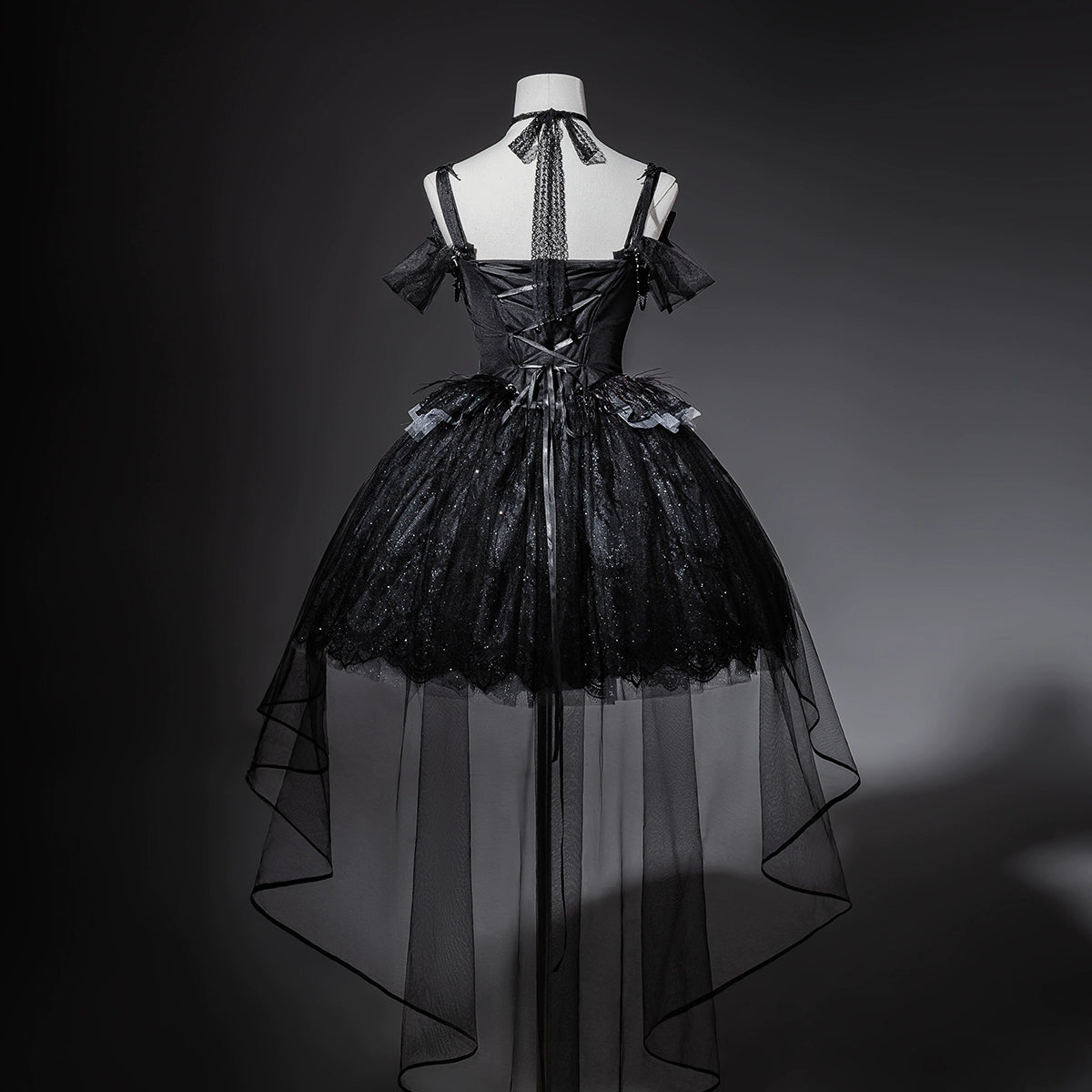 Your Princess - Star Swan Dream - Black Gothic Lolita JSK Dress, Swan Embroidery 43363:798589