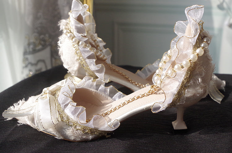 Fairy Tales - Fate Quartet Bridal Lolita Gothic Accessories Blouse white One Size shoes (note us the size you want from 37-40)