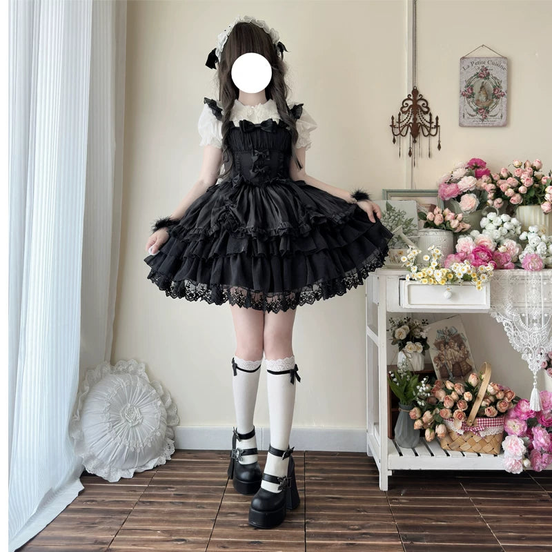 Love of Rebirth - Sweet Lolita JSK Dress, Tiered Hem 44864:826795