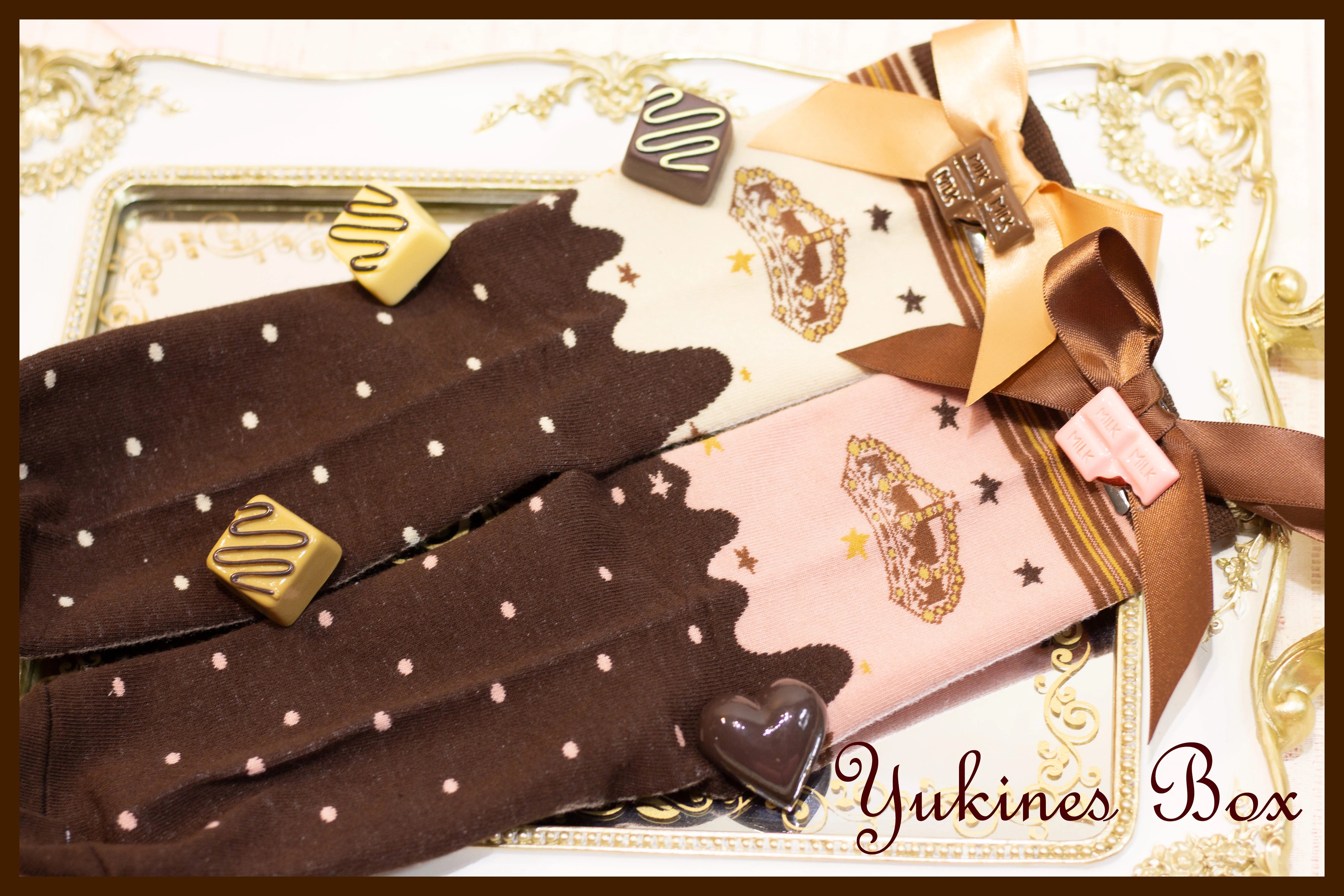 Yukines Box~Retro Lolita Chocolate Color Cotton Socks 22186:323252