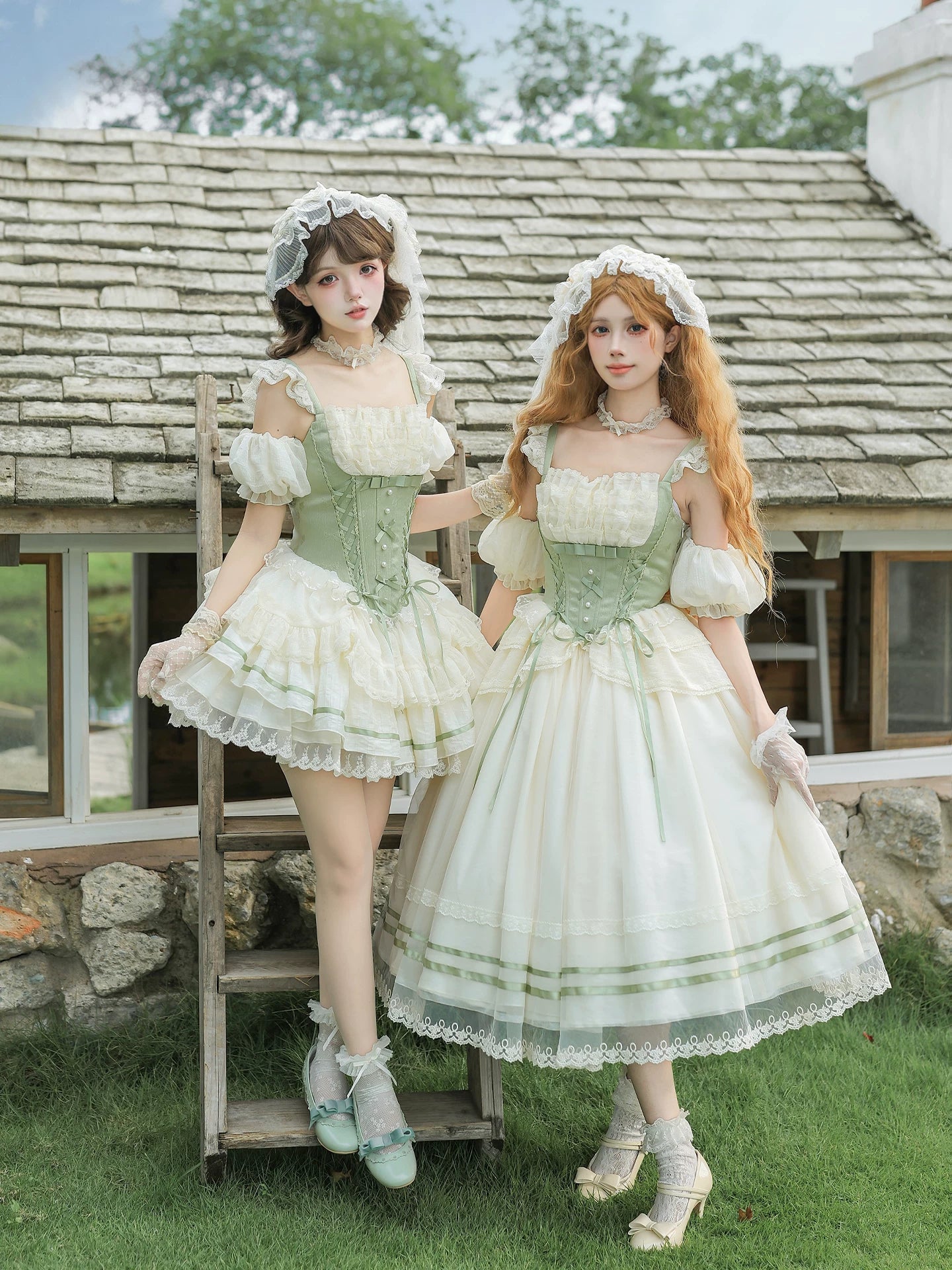 Unfailing - Classic Lolita Bow Jacquard Corset JSK Dress 45632:856643