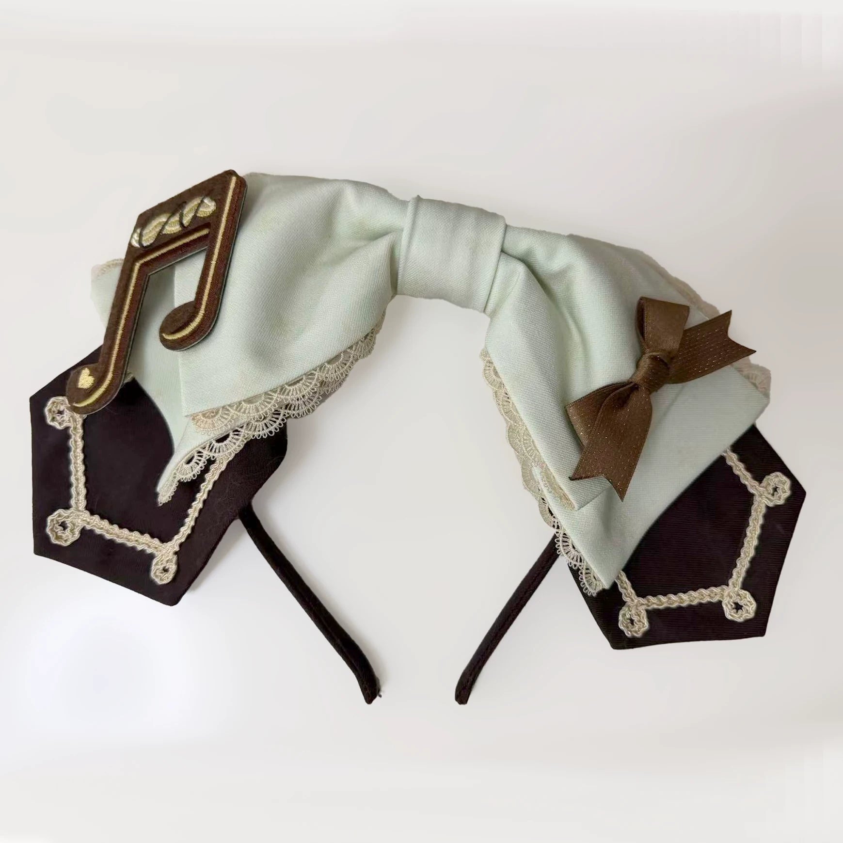 Cream Bear - Print Kawaii Lolita Fake Two-Piece OP, A-lined JSK Dress 44502:811628