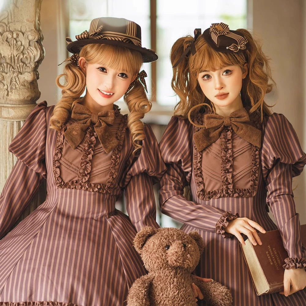 Miss Point - Classical Chocolate - Classic Lolita Accessory Bowler Hat BNT Beret Jabot 40816:677412