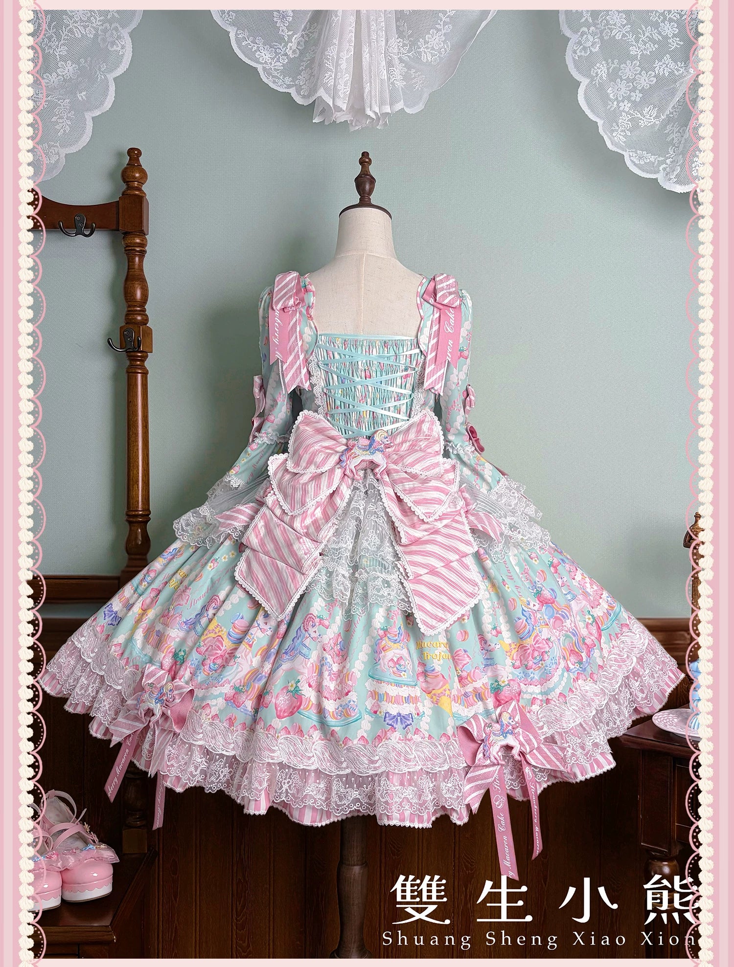 Macaron - Printed Sweet Lolita OP Dress, Old School Lolita JSK Available 45078:833955