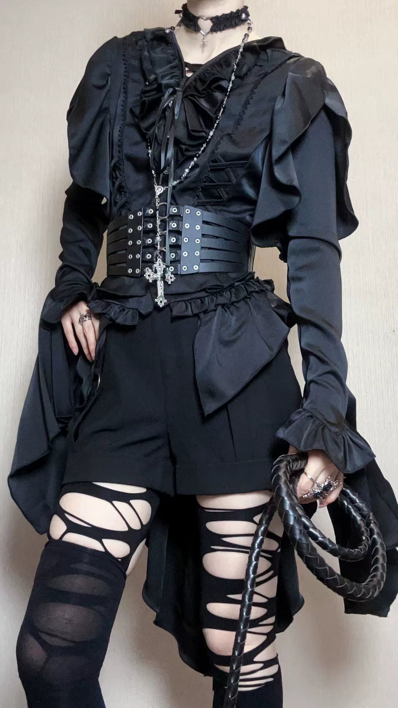 Abyssal Echo - Mermaid Inspired Ouji Lolita Shirt & Side Zipper SK Dress 44434:809317