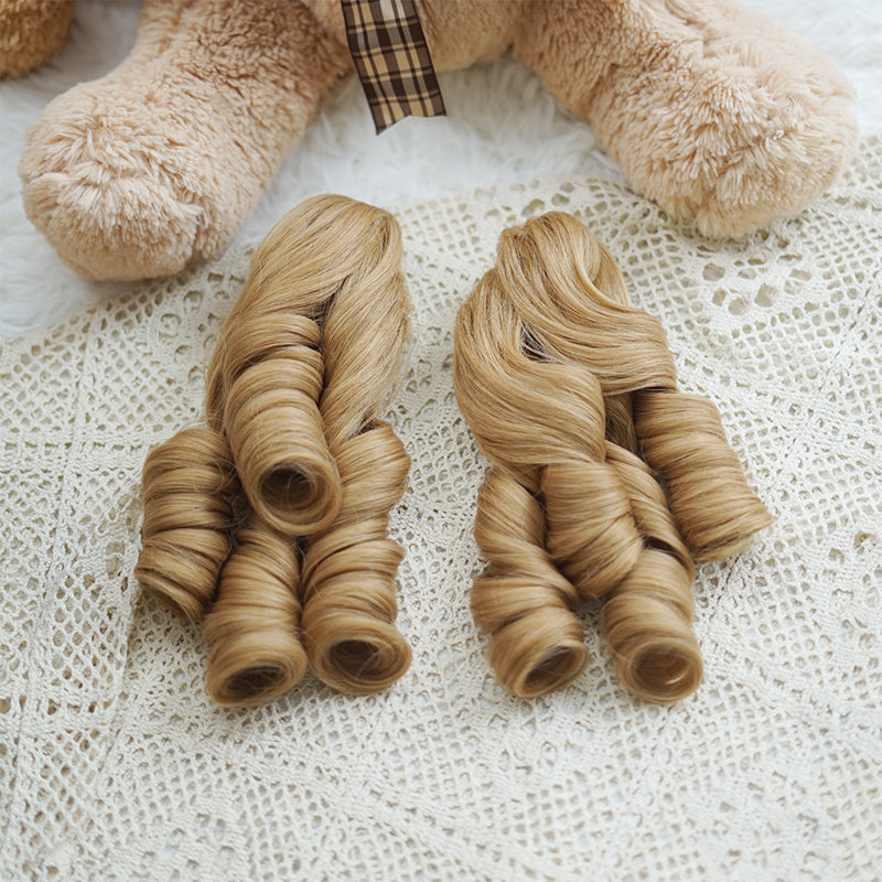Imperial Tea - Daily Lolita Wigs Roman Roll Wig Linen blonde Roman curls with double ponytails