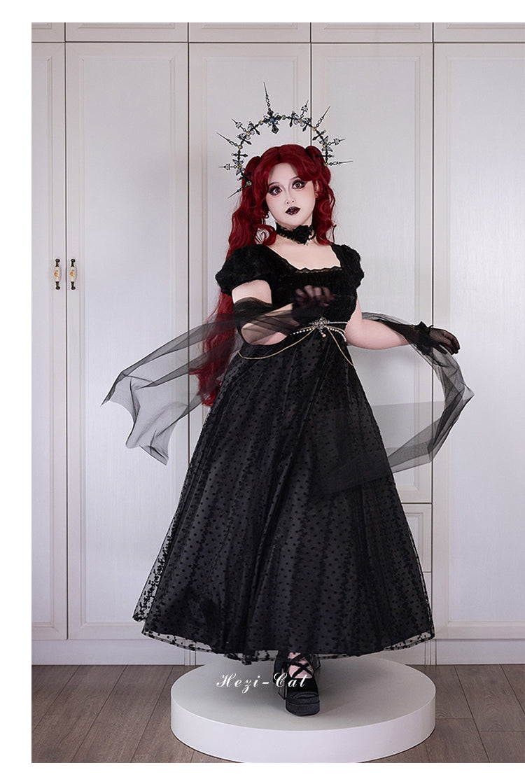 Hezi's Cat Haven~Mist Rose~Plus Size Lolita Empire Waist OP Dress 42268:754086