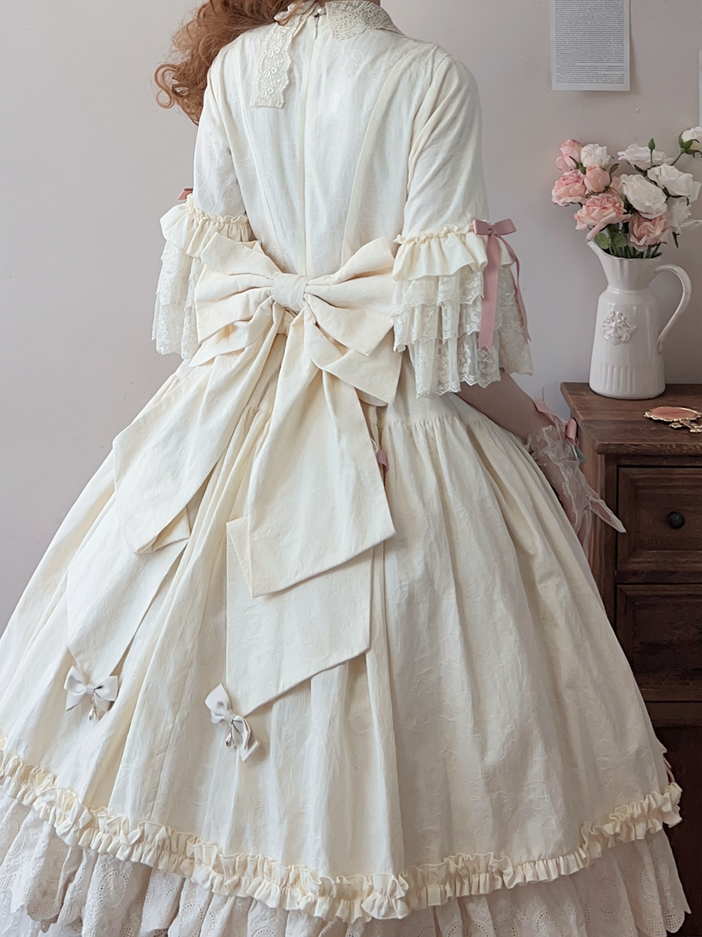 Miss Point~Lilyka Garden~Classic Lolita OP Dress Set Elegant Floral Wall Princess Sleeve 38832:606318
