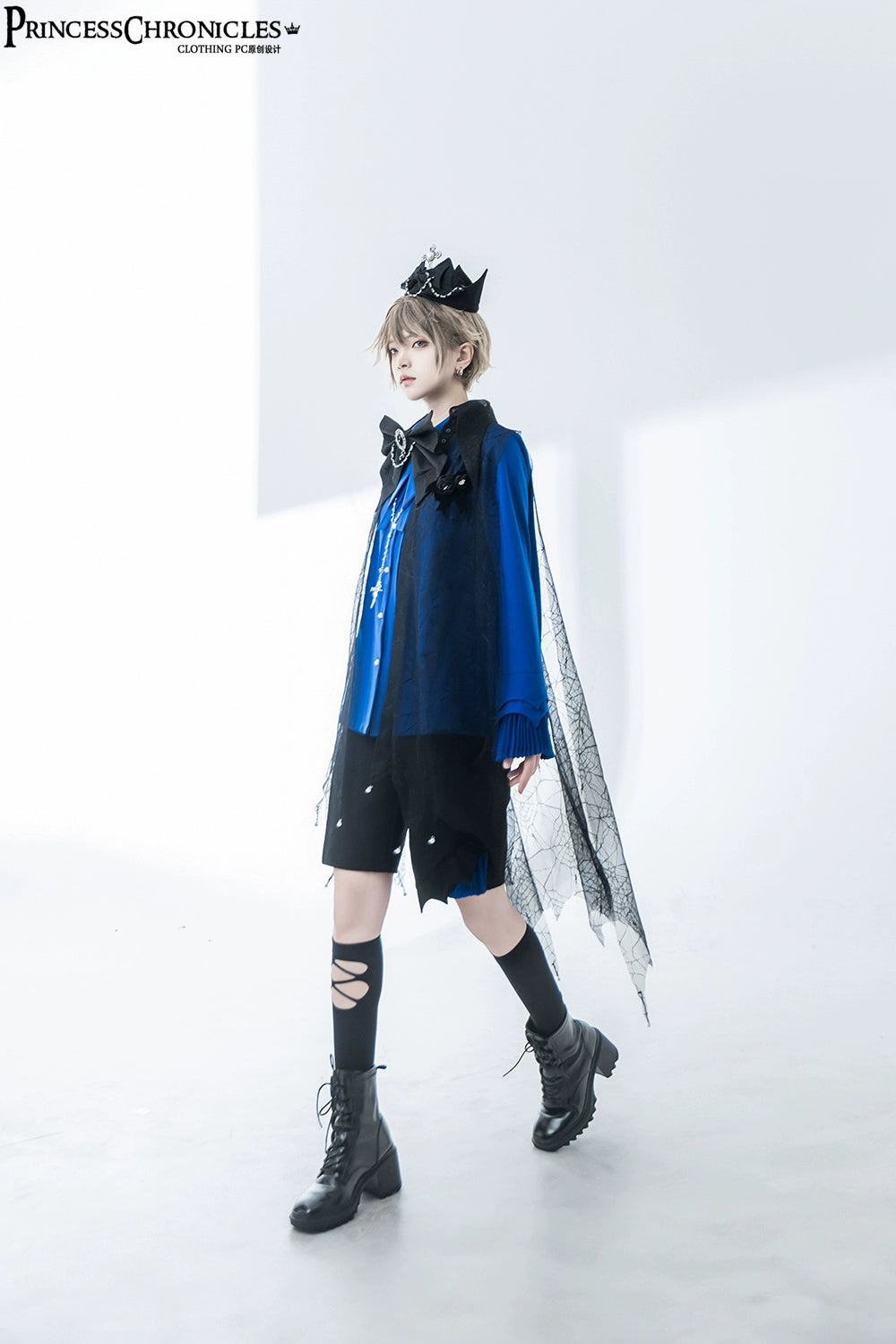Princess Chronicles - Floating Phantom - Ouji Lolita Shorts Retro Blue Shorts