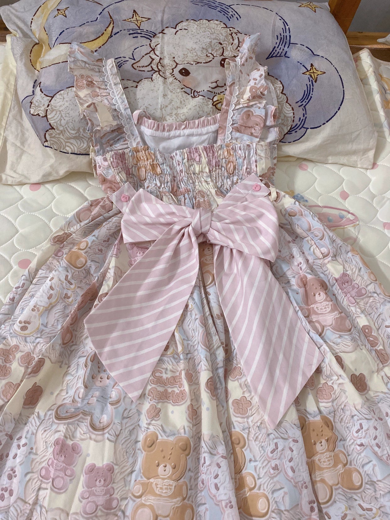 Akiyama Future Studio - Kawaii Little Bear Lolita Salopette Daily Lolita JSK S Blue salopette