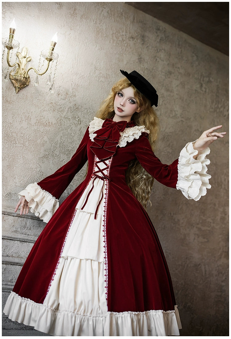 The Nutcracker - Winter Classic Lolita OP Dress, Front Opening 44385:806442