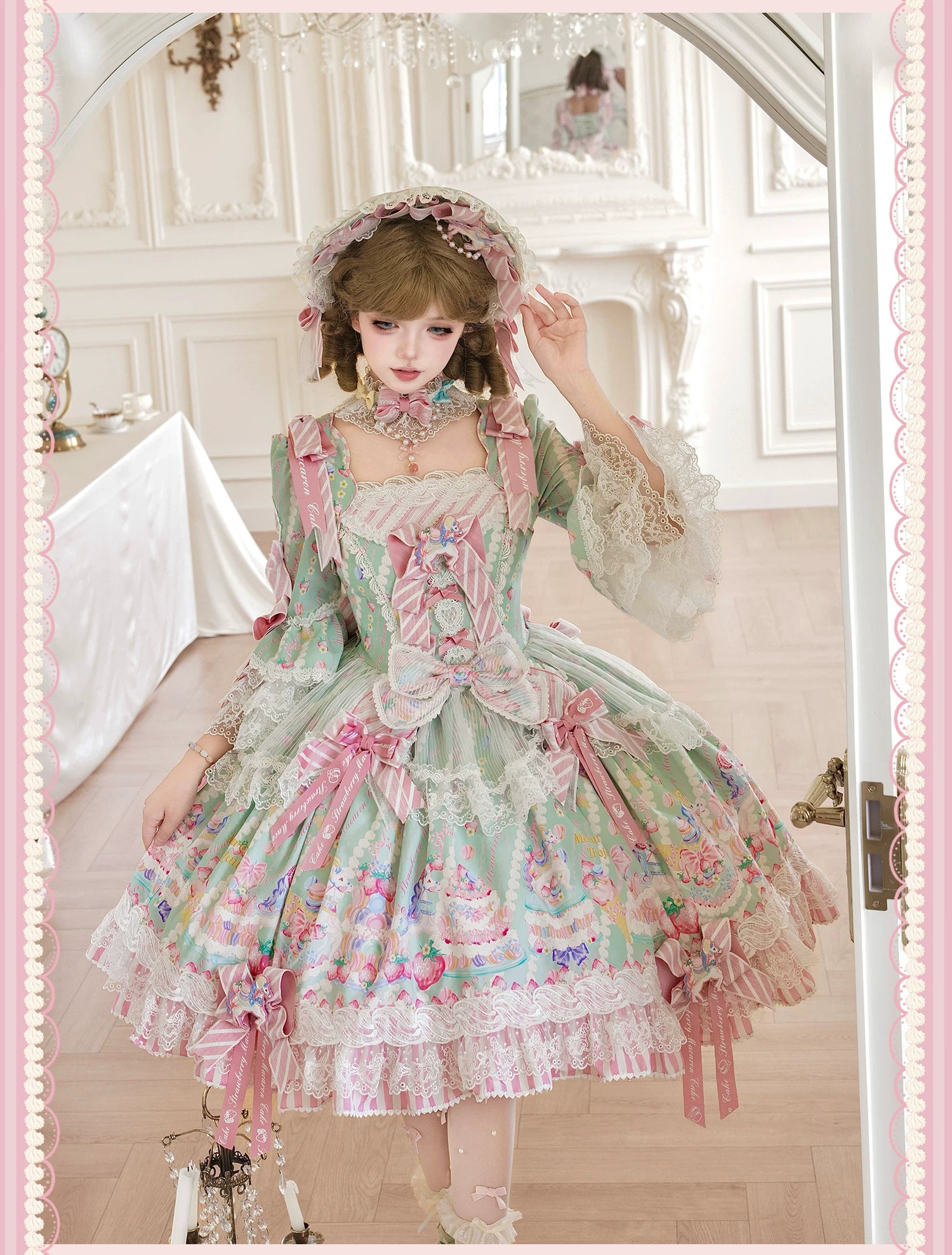 Macaron - Printed Sweet Lolita OP Dress, Old School Lolita JSK Available