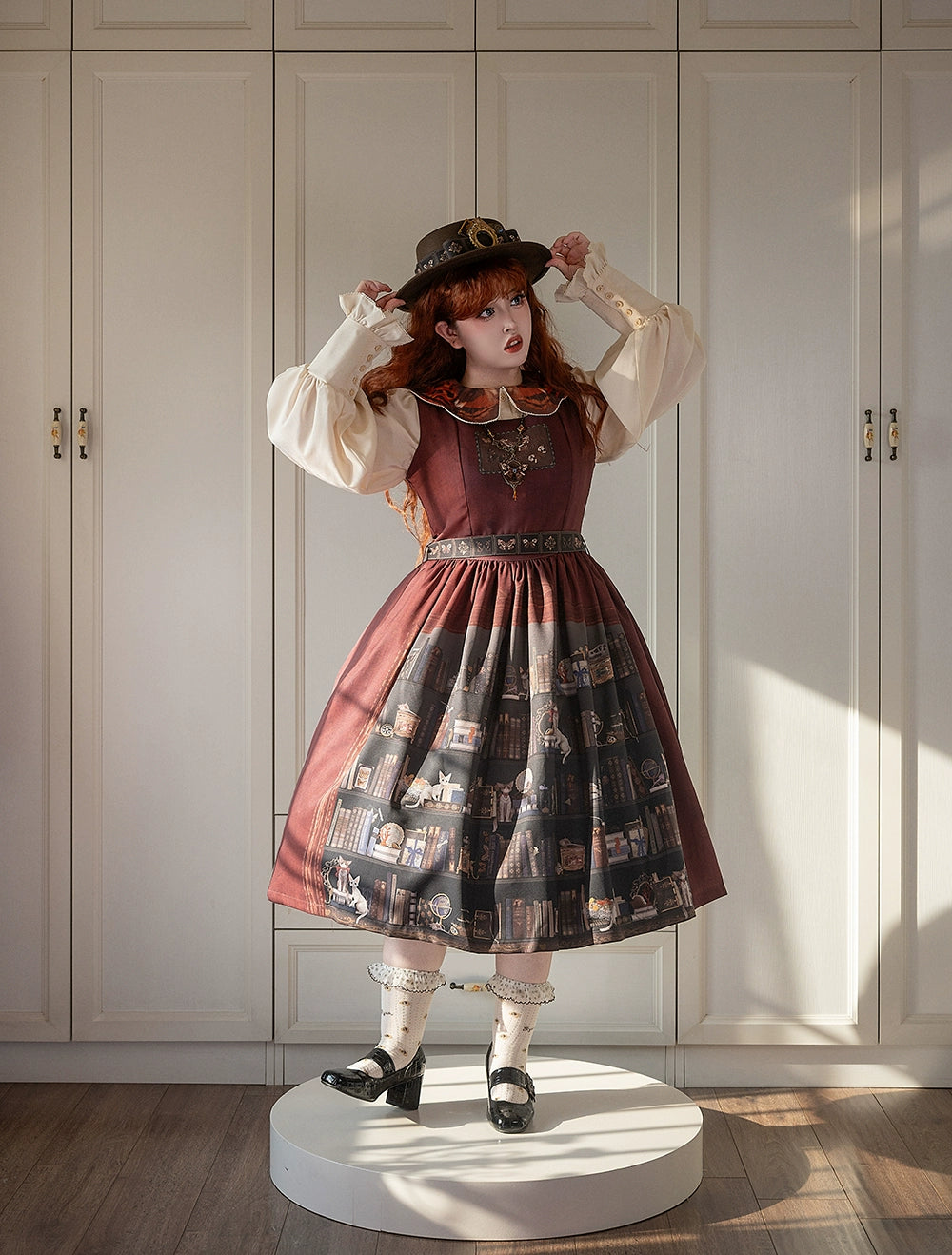Miss Point - German Bookshelf - Classic Lolita Printed JSK Dress 44029:792978
