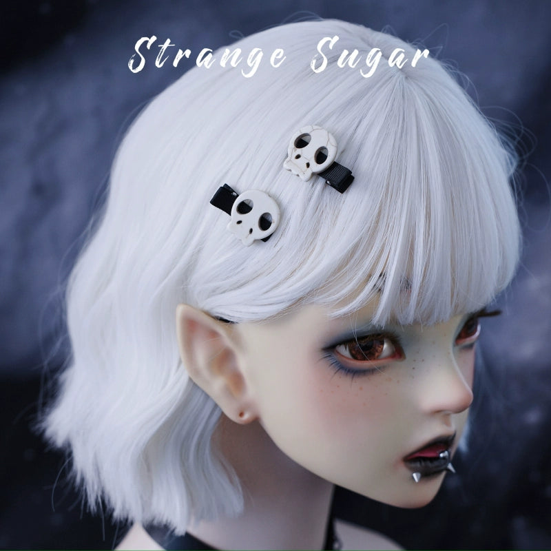 Strange Sugar - Gothic Hair Accessories Set Skulls Sharks Lolita Clips Headbands No.4 A Pair of Small Skull Hair Clips